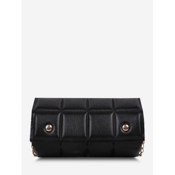 

Square-Quilted Chain Crossbody Bag, Black