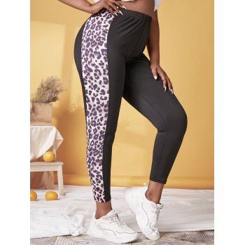 

Plus Size Leopard Print Skinny Leggings, Black