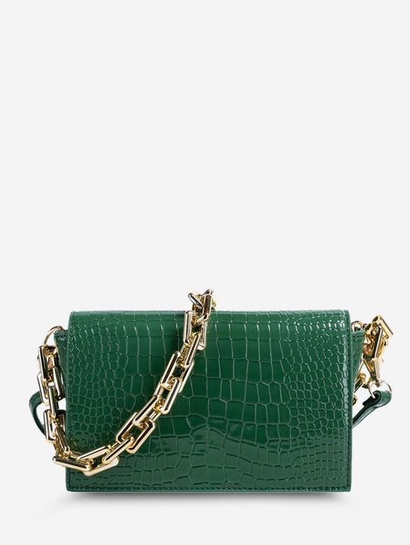 Sac à Bandoulière à Double Sangle en Relief - Vert profond 