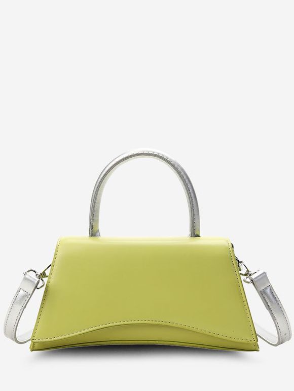 Sac à Bandoulière avec Poignée Supérieure et Couleurs Contrastantes - Chartreuse 