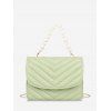 Sac à Bandoulière Matelassé Motif Zig Zag et Perle Fantaisie - Vert clair 