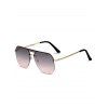 Irregular Frame Flat-Top Metal Sunglasses - multicolor A 