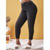 Jean Style Déchiré et à Ourlet Effiloché Grande-Taille - Noir 3X