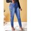 Plus Size Rainbow Lace Up High Rise Jeans - LIGHT BLUE XL