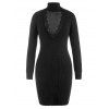 Plus Size Lace Panel Cutout Choker Jumper Dress - BLACK 3XL