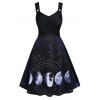 Robe à Imprimé Lune de Grande Taille - Noir 2X
