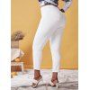 Plus Size High Rise Distressed Ripped Jeans - WHITE 3X