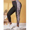 Plus Size Leopard Print Skinny Leggings - BLACK 5X
