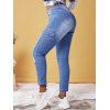 Plus Size Pockets Ripped Jeans - BLUE 1X