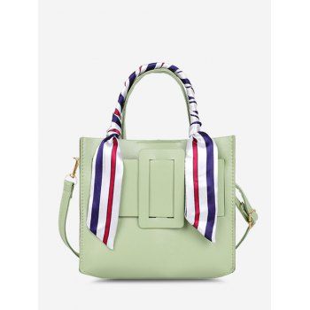 

Scarf Embellished Buckle Crossbody Bag, Light green