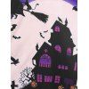 Plus Size Halloween Moon Bat Print Lattice Sleeveless Dress - BLACK 3X