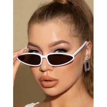 

Triangle Frame Slim Decorative Sunglasses, Milk white