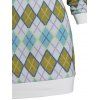 Tribal Argyle Geometric Pattern Skew Collar Sweater Bodycon Dress - multicolor XL