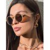 Round Frame UV Protection Sunglasses - BEIGE 