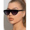 Semi-Circle Frame Flat-Top Sunglasses - BLACK 