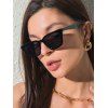 Square-Frame UV Protection Sunglasses - BLACK 