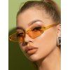 Triangle Frame Slim Decorative Sunglasses - MILK WHITE 