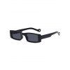 Slim Rectangle Frame Wide Arm Sunglasses - BLACK 