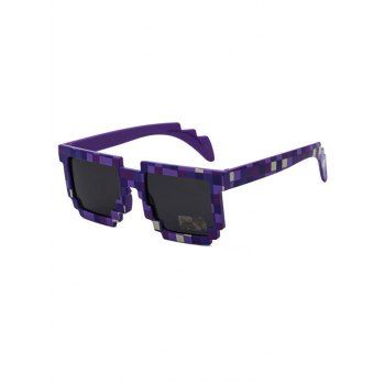 

Cartoon Pixel Pattern Irregular Sunglasses, Purple