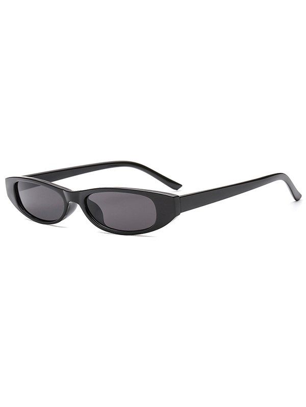 Retro Narrow Anti UV Sunglasses - BLACK 