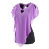 Haut Noué Au Dos en Blocs de Couleurs - Pourpre XXL