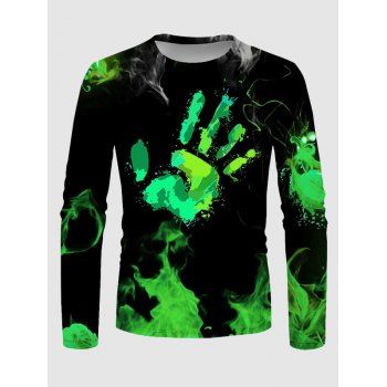 

Fire Handprint Long Sleeve T-shirt, Green