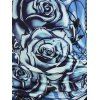 Plus Size Rose Chains Print Cinched T-shirt - BLUE 5X