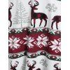 Robe de Noël à Imprimé Flocon de Neige et Cerf sans Manches - Rouge L