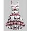 Robe de Noël à Imprimé Flocon de Neige et Cerf sans Manches - Rouge XXL