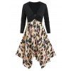 Robe Pull Mouchoir à Imprimé Léopard - Noir XL