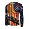 T-shirt à Imprimé Drapeau Américain à Manches Longues - multicolor XL