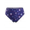 Plus Size Flutter Sleeve Star Print Skirted Two Piece Swimwear - DEEP BLUE L