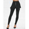Pantalon Jupé Bouclé à Taille Haute - Noir XXL