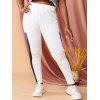 Pantalon Moulant à Taille Haute en Blocs de Couleurs de Grande Taille - Blanc 2X