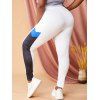 Pantalon Moulant à Taille Haute en Blocs de Couleurs de Grande Taille - Blanc 3X