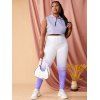 Plus Size Ombre 3D Print High Waisted Skinny Jeggings - LIGHT PURPLE 5X