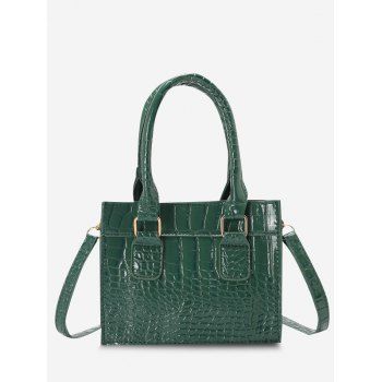 

Retro Textured Rectangle Handbag, Deep green