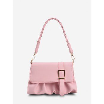 

Wrinkle Braid Strap Cover Shoulder Bag, Light pink