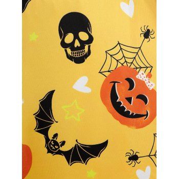 Kaufen Plus Size Bat Pumpkin Print Halloween Dress. Bild