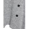 Knitted Button Buckle Asymmetric Dip Hem Dress - LIGHT GRAY M