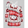T-shirt Cerf de Noël Flocon de Neige et Haut en Dentelle à Bretelle - Rouge L