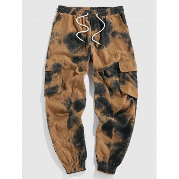 

Tie Dye Print Casual Corduroy Pants, Coffee