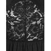 Plus Size Lace Panel Crisscross Babydoll Dress - BLACK L
