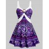 Robe Mini Bohémienne à Imprimé Eléphant Cachemire sans Manches Anneau en O - Concorde XL