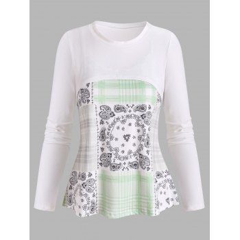 

Plus Size Handkerchief Print Cami Top and Cropped Top, Light green