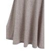 Cold Shoulder Lace-up Heathered Dress - LIGHT COFFEE XXL