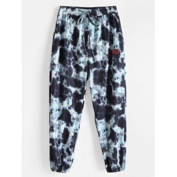 

Plus Size Tie Dye Dragon Print Jogger Pants, Deep blue
