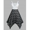 Robe Mouchoir Mi-longue à Lacets Grande Taille - multicolor 5X