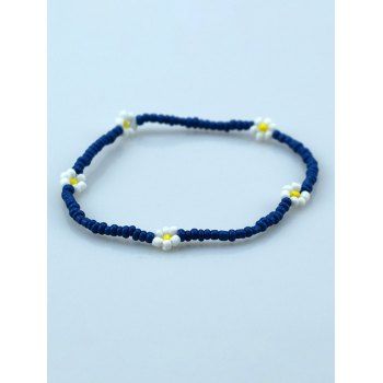 

Bohemian Flower Beading Elastic Bracelet, Deep blue