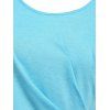 T-shirt Irrégulier en Blocs de Couleurs de Grande Taille - Bleu clair 2X